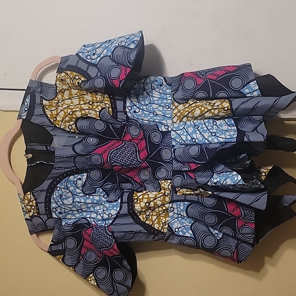 Custom-made Cold Shoulder Rhinestone Decor Multi- Color Patterned Peplum Top - Picture 2 of 14